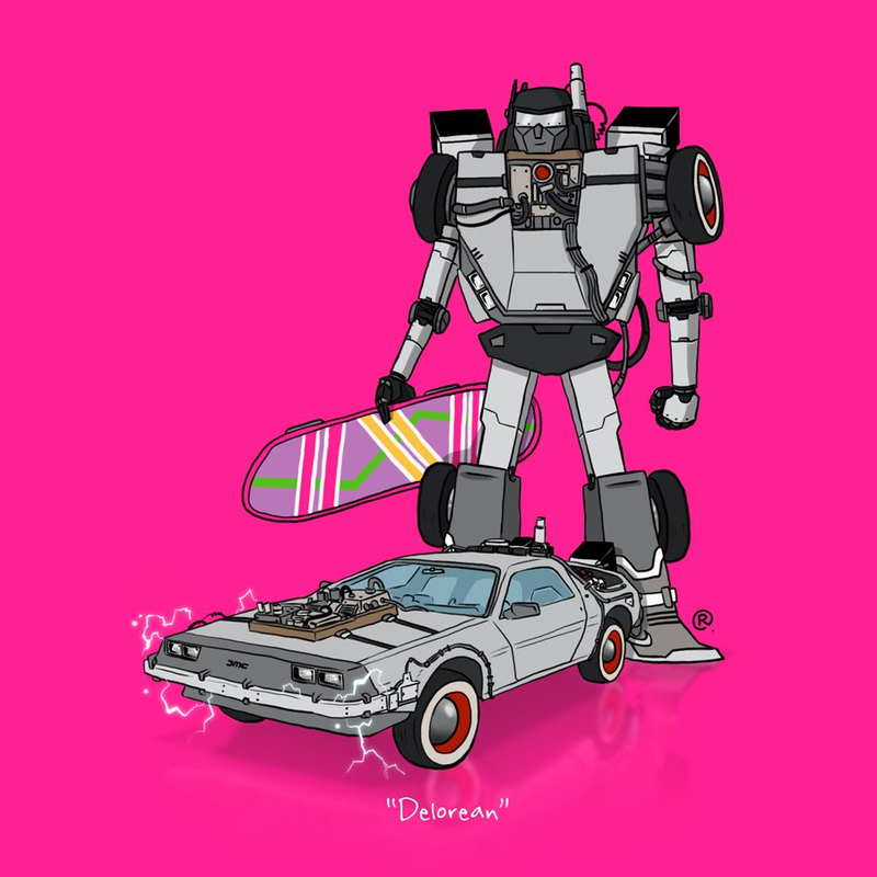 Illustration for article titled The Ecto-1, Mach V, KITT and More, Drawn as Transformers